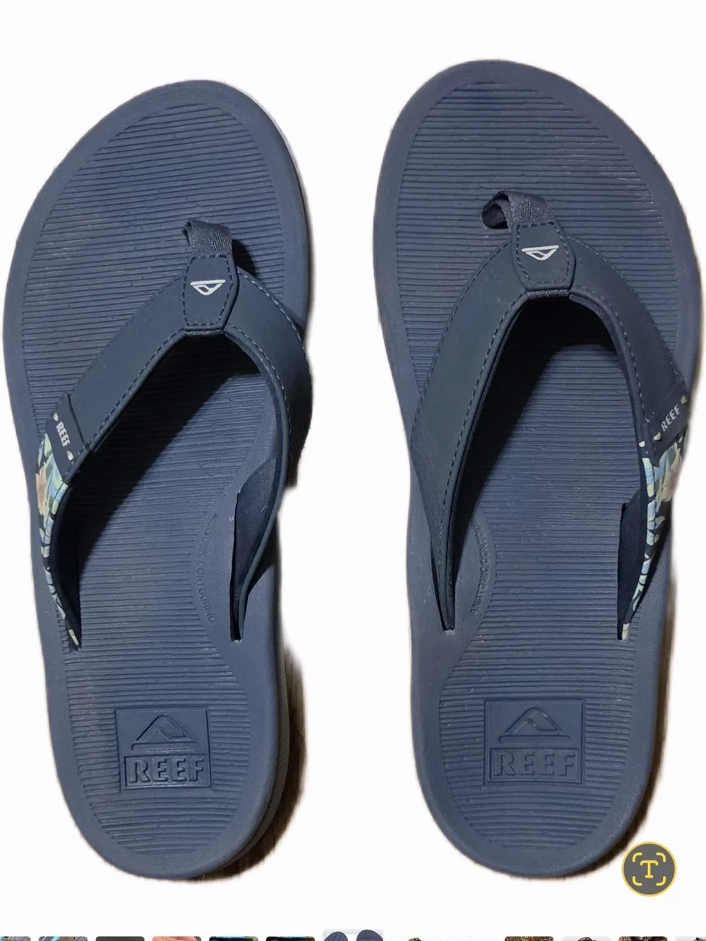 Reef Santa Ana Sandals Blue Floral Print Flip Flops Resortwear Vacation
